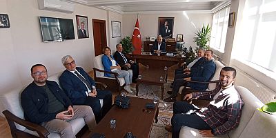 AGC SÖKE ŞUBE BAŞKANI ALİ ESMER VE YÖNETİM KURULU ÜYELERİ İLÇE KAYMAKAMI ALİ AKÇA'YI ZİYARET ETTİ