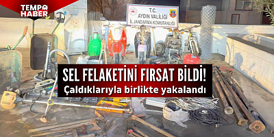 Kuşadası’nda seli fırsat bilen hırsız yakalandı