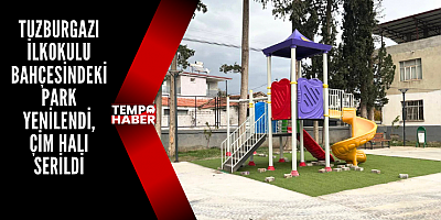 Okul Bahçesindeki Parkta Zemin Yenileme Çalışması