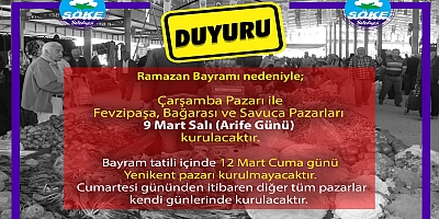 Söke Belediyesi’nden Bayram tatilinde pazaryerleri duyurusu